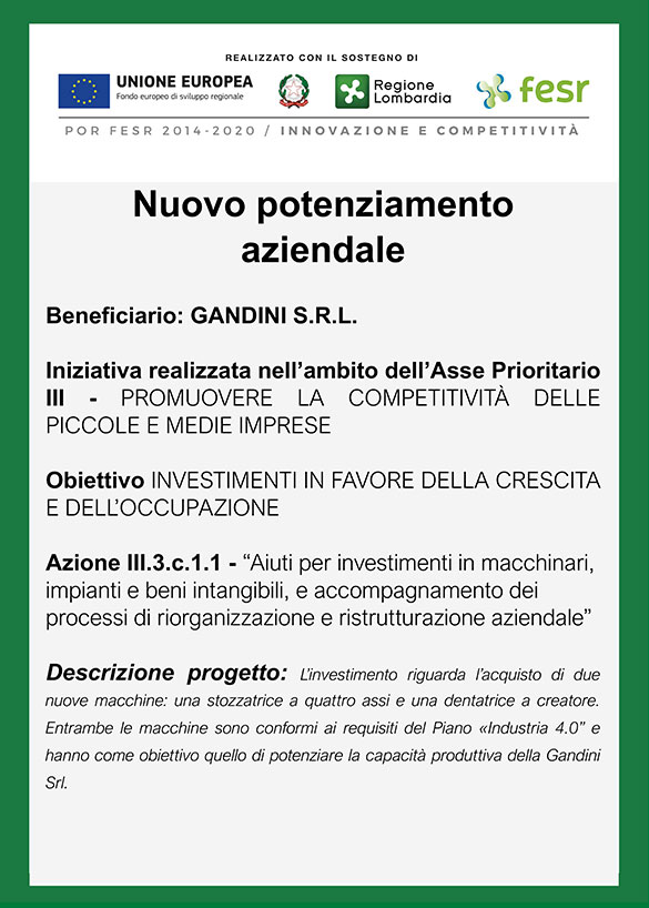 Nuovo potenziamento aziendale